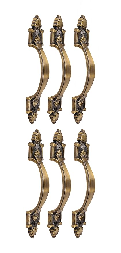 Klaxon Vintage Brass Door Handle - Antique Finish - 4 Inches (Antique6, 6)