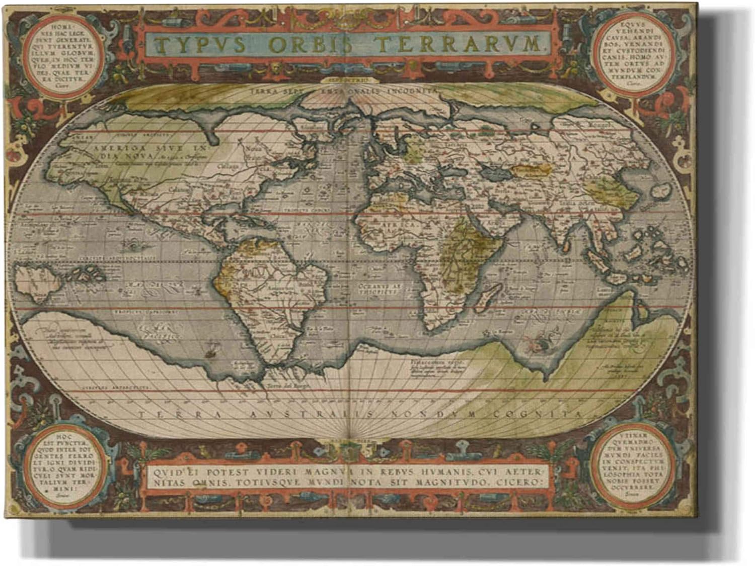 Epic Graffiti 'Antique World Map 36x48' by Vision Studio Canvas Wall Art, 16"x12"