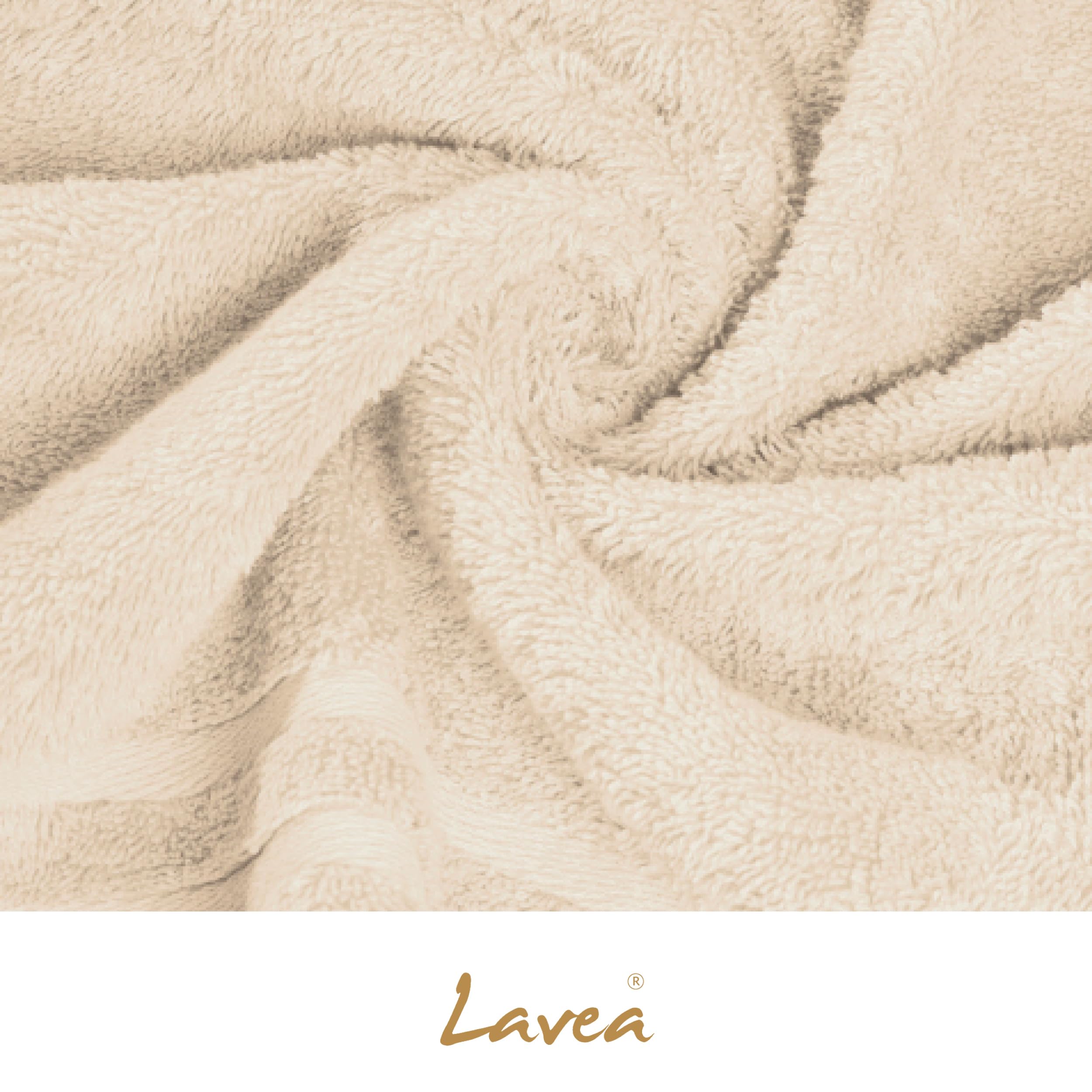 Lavea® Lot de 2 Draps de Bain 100x150 cm – Serviette de Sauna en éponge 100% Coton, Doux, Absorbant et Résistant – Idéal Salle de Bain, Spa, Hôtel - Crème