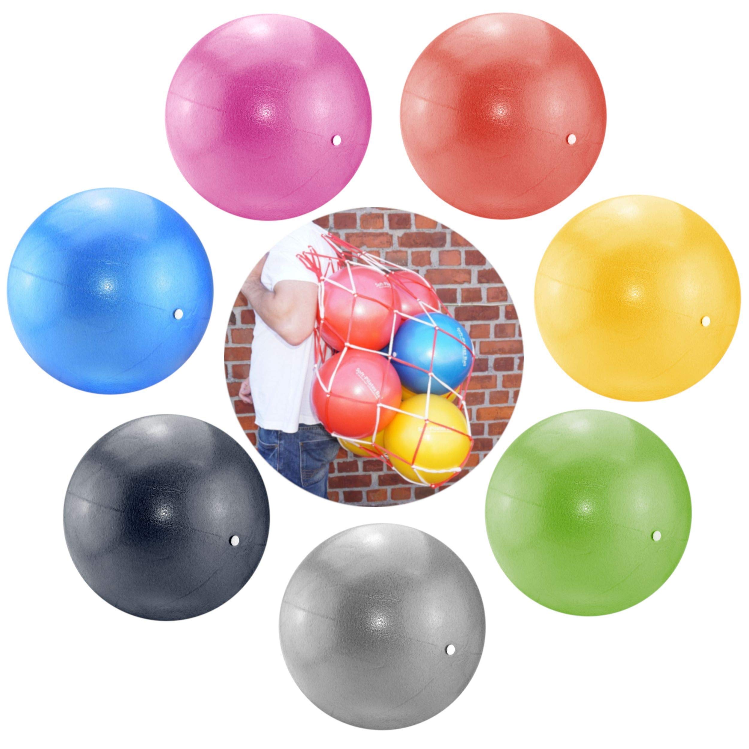 ATC Handels GmbH Juego de pelotas de pilates y yoga (7 pelotas + 1 red para 9 pelotas)