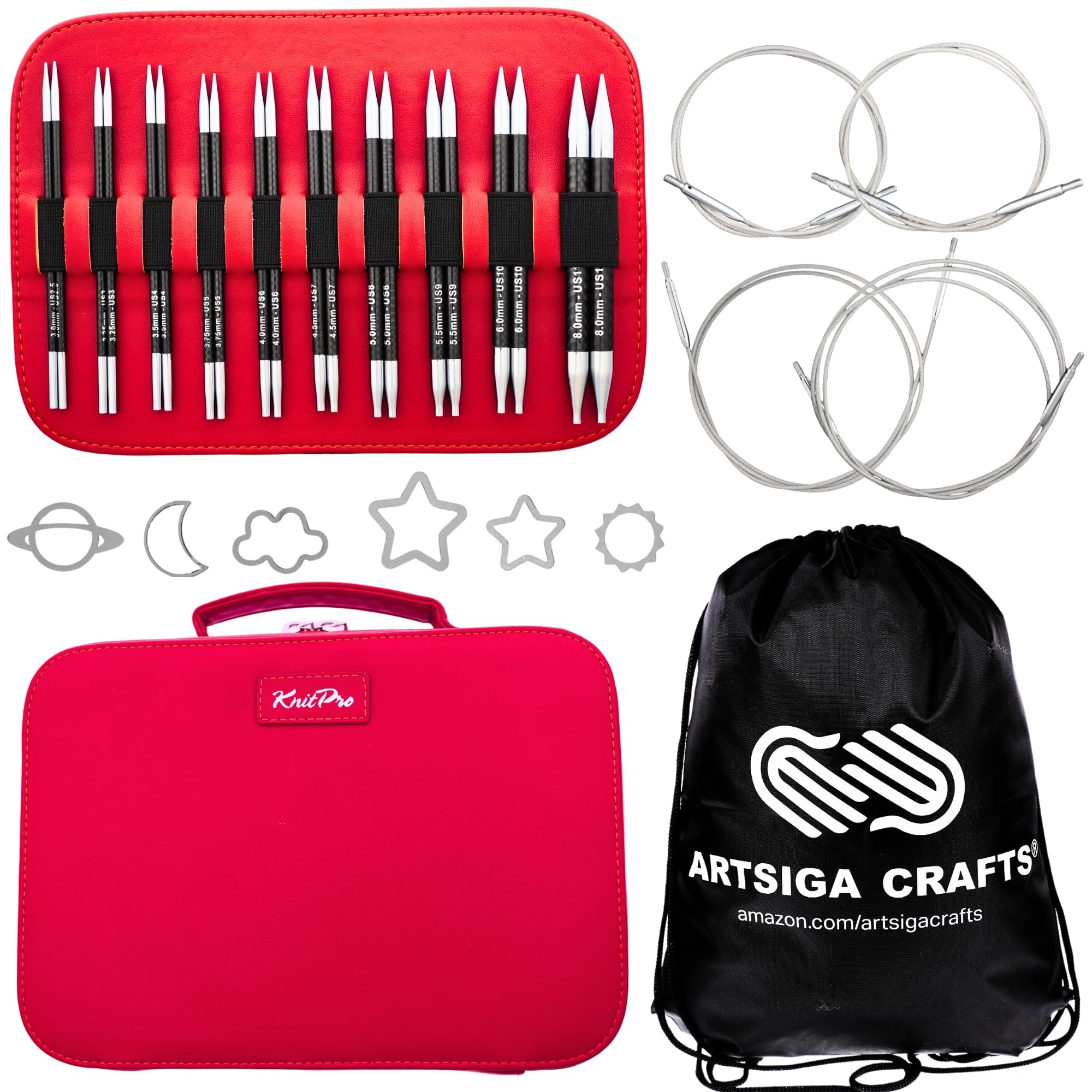 Amazon.com: KnitPro Karbonz Elan Set 5 inch Circular Knitting