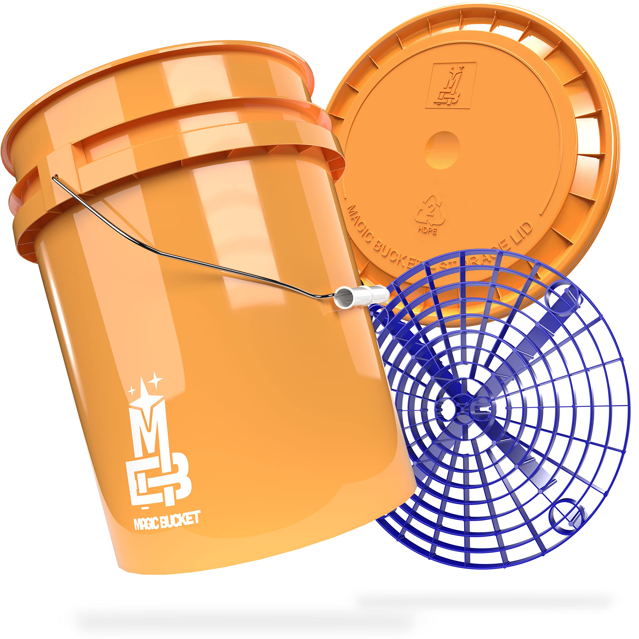 Magic Bucket | Paquete de Lavado a Mano | Cubo de Lavado con Tapa - Cubo Protector de Arena - 5 US GALLONS Aprox. 20 litros | Set de Lavado (selección de Colores)