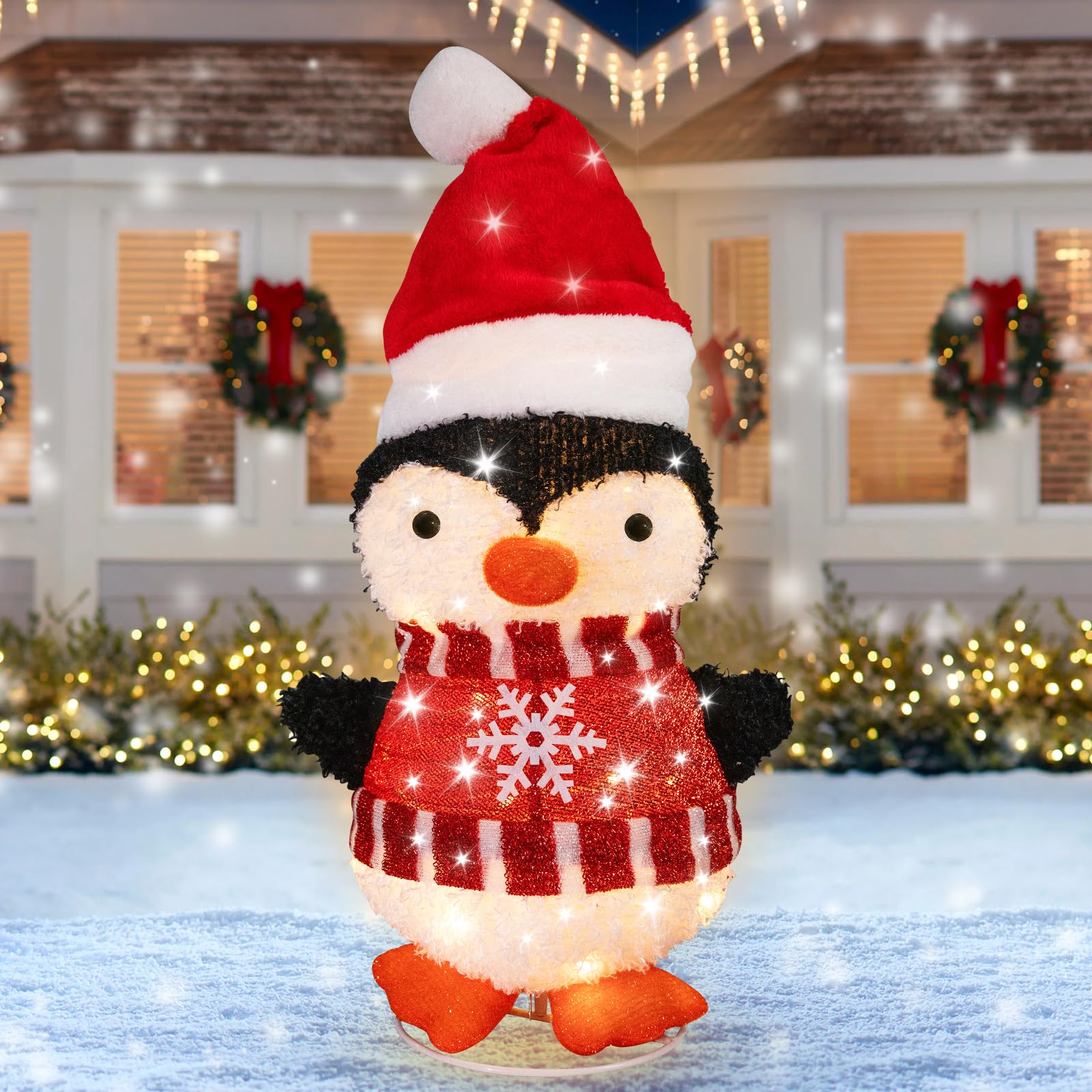 Amazon.com: Risenor Lighted Penguin Christmas Decorations