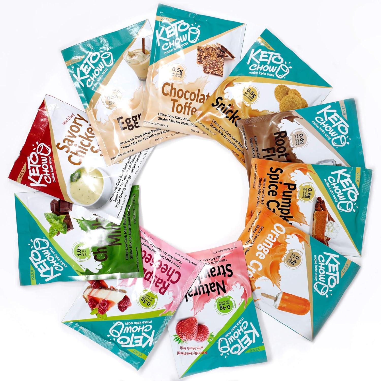 Keto Chow Gourmet Bundle | Keto Meal Replacement Shake | Nutritionally Complete | Low Carb | Delicious Easy Meal Substitute | You Choose The Fat | ...