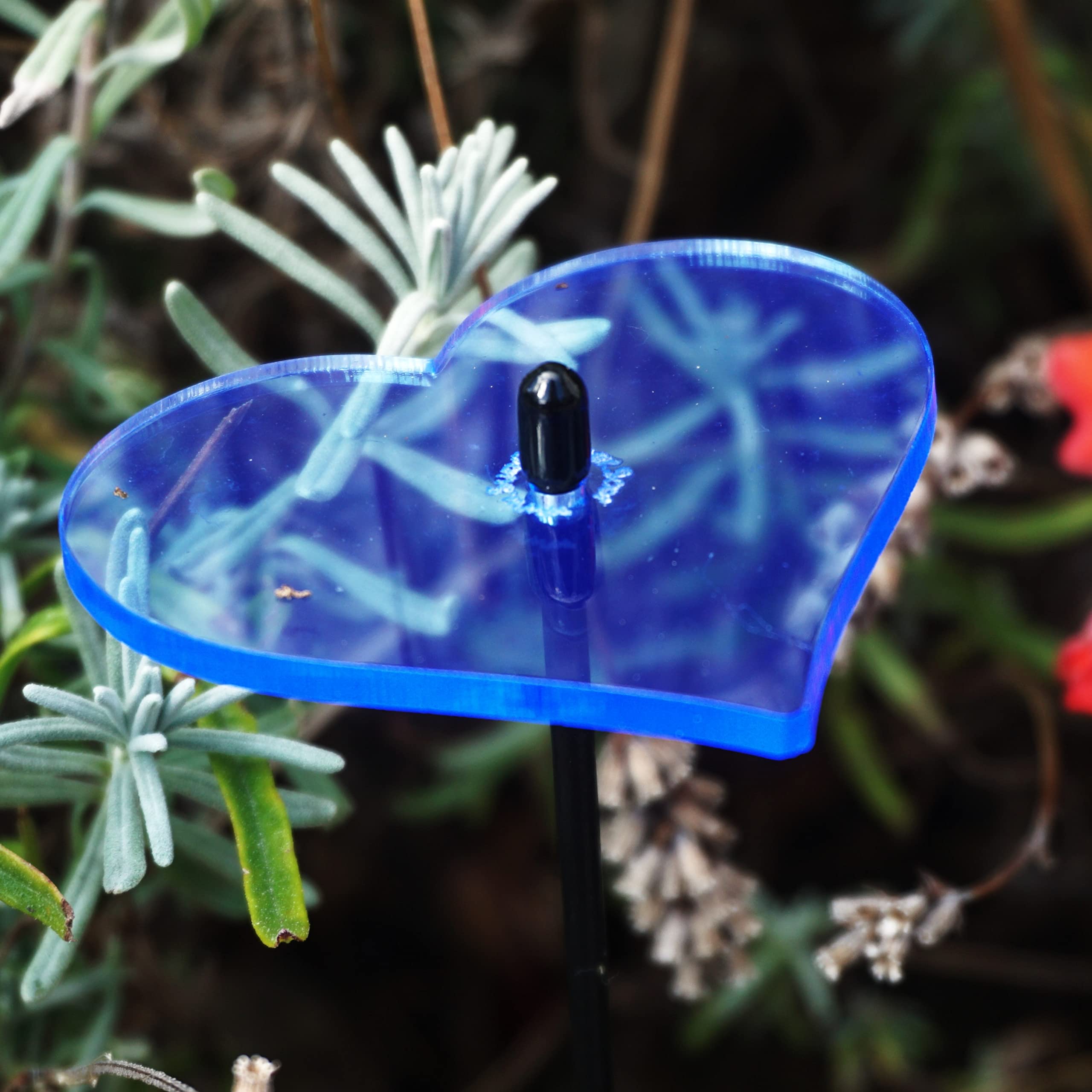 Sun Catcher Ornamenti da Giardino Farfalla Portinaia 5 Pali Decorativi 25cm Alto Accessorio all'Aperto Regalo per Giardinieri, Colore:rosso fluorescente