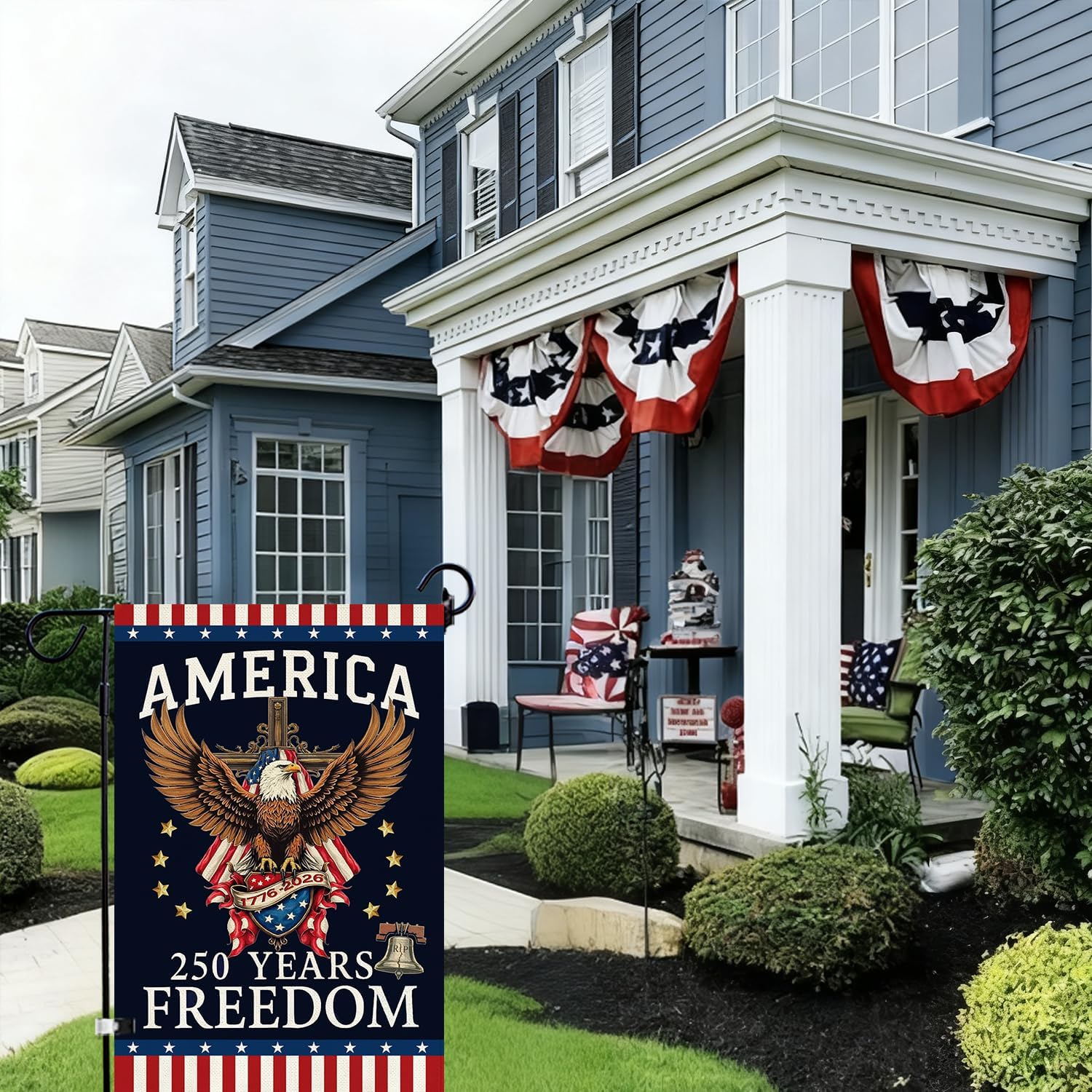 Baccessor America 250 Years Freedom Garden Flag 12x18 Inch Double Sided,250th Anniversary USA Patriotic 1776-2026 Banner Commemorative Yard Outdoor Outside Decoration - Image 6