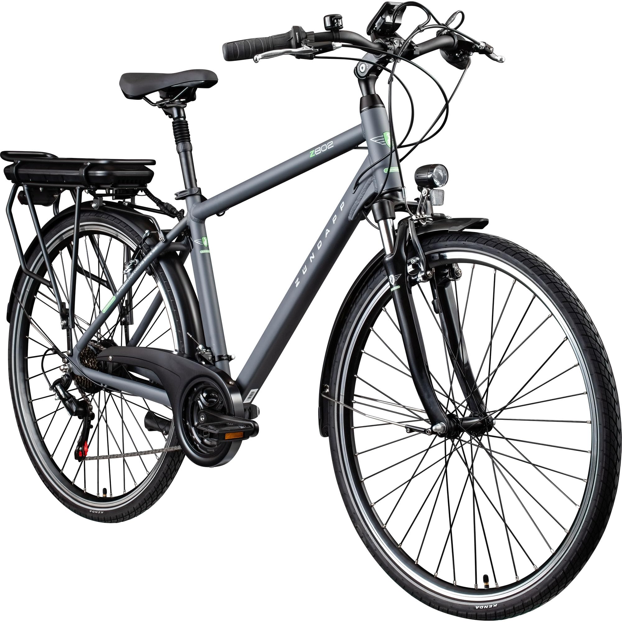 ZÜNDAPP Z802 E Bike Herren Trekking 155-185 cm Fahrrad 21 Gänge, bis 115 km, 28 Zoll Elektrofahrrad mit Beleuchtung und LED Display, Ebike Trekkingrad