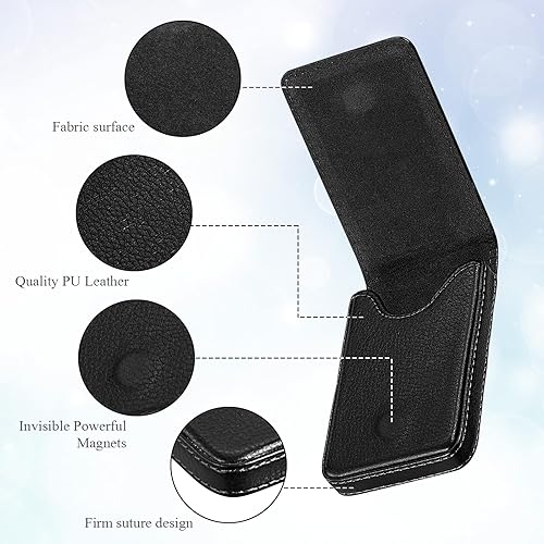 Miniatura 9 de Outus Tarjetero de 2 piezas, cartera para tarjetas de visita, piel sintética, tarjetero de bolsillo con cierre magnético, tarjetero para tarjetas de