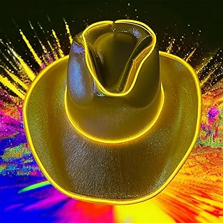 GogoRavers ™ Cowboy LED Hat - Colourful Flash Light Up (3 Flash Settings) Fedora Costume Rave Halloween Fancy Dress EDM Festival Trippy New Years Eve Christmas Fun Dance Sequin Style Jazz Headwear