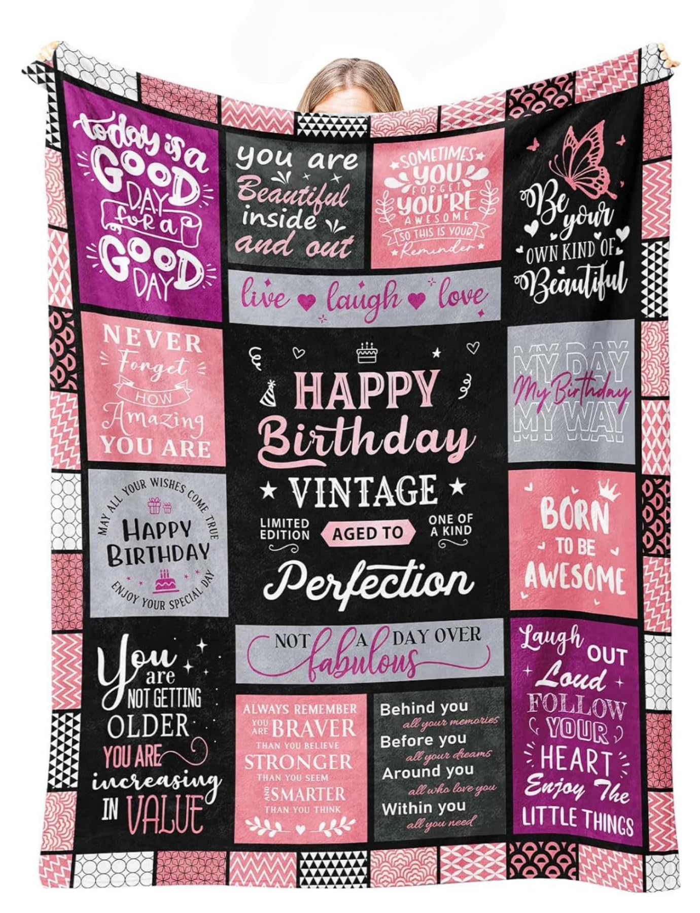 Couverture Happy Birthday : cadeau d'anniversaire maman et grand-mère douce
