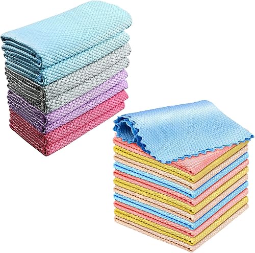 Niveaya 20 paños de limpieza milagrosos sin rayas, paños multifuncionales reutilizables sin pelusas, paño de limpieza de vidrio a nanoescala