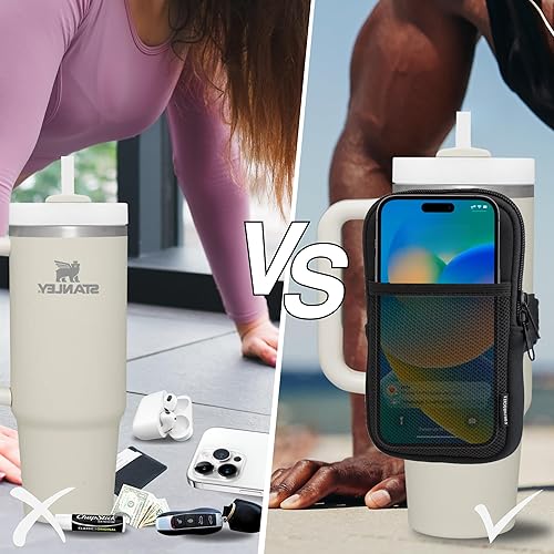 Miniatura 3 de Bolsa para botella de agua para Stanley Quencher Adventure IceFlow de 20 onzas, 30 onzas, 40 onzas, soporte antideslizante para teléfono, accesorios