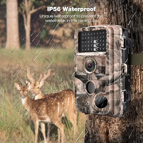 Miniatura 6 de Paquete de 2 cámaras de sendero de 16 MP 1080P cámara de caza con visión nocturna activada por movimiento impermeable para monitoreo de vida