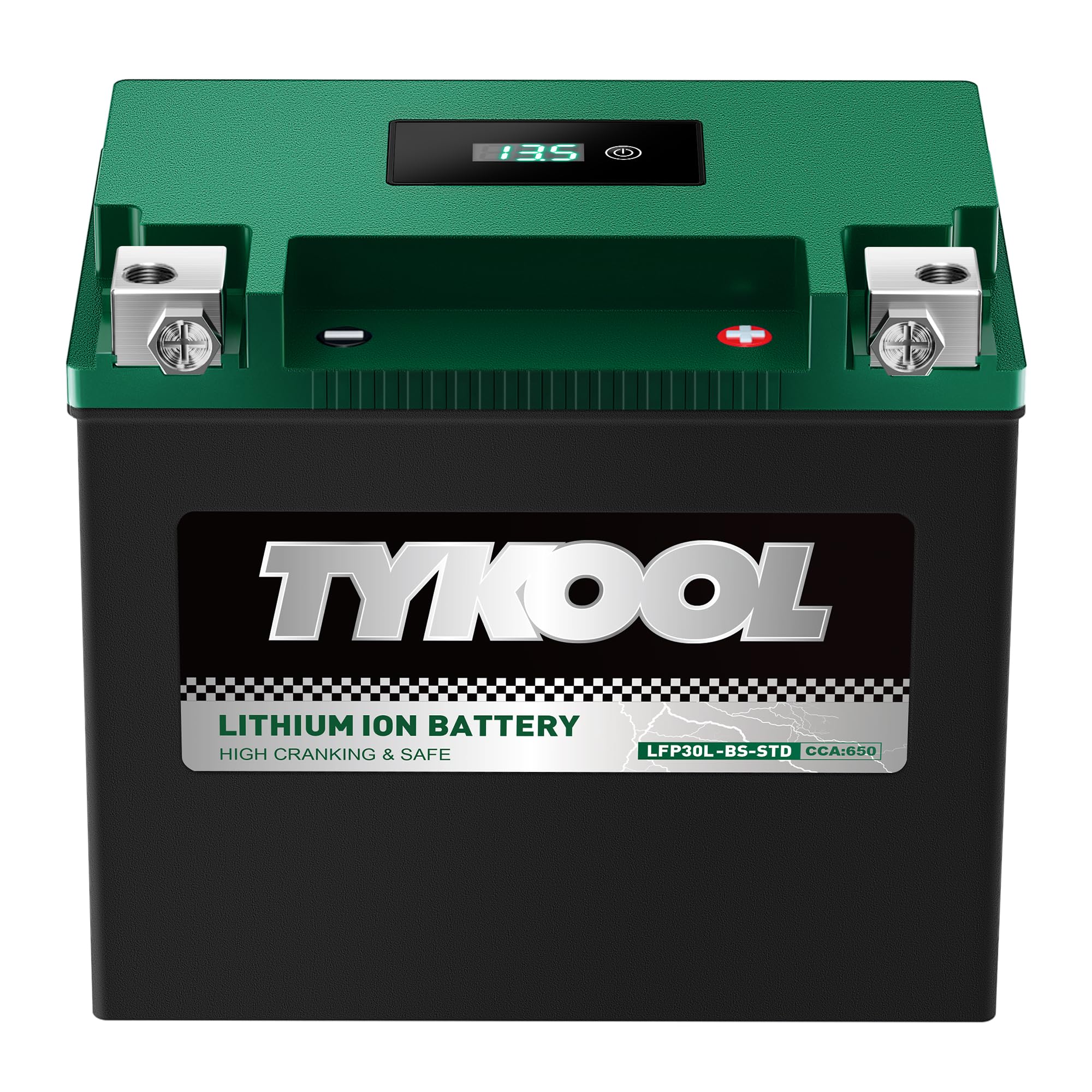 TYKOOL YIX30L-BS-STD (YTX30L-BS),650CCA, Lithium LiFePO4