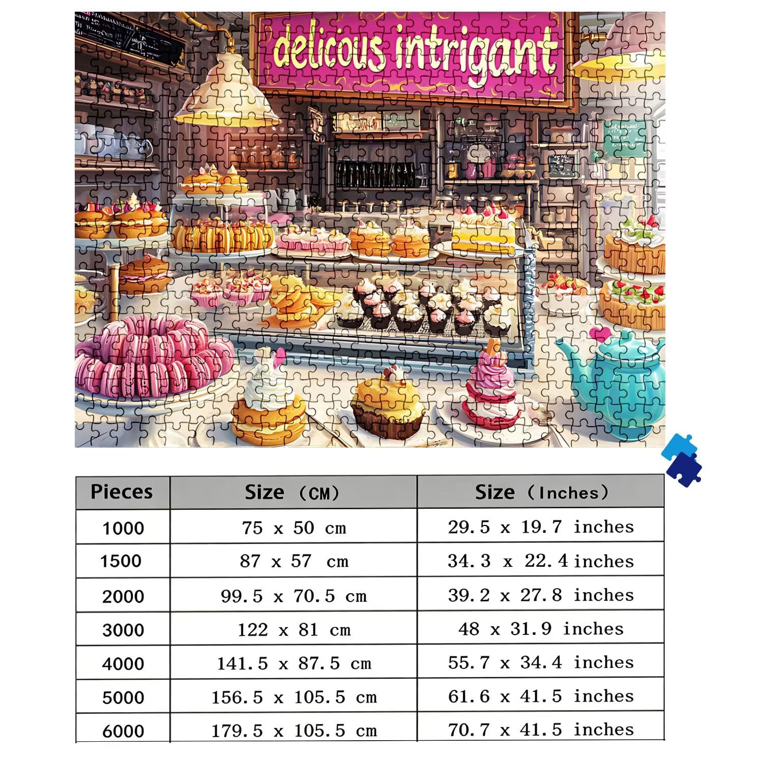 Puzzle 4000 elementów dla dorosłych, chleb kreskówka trudne i kolorowe drewniane puzzle, duża łamigłówka 141,5 x 87,5 cm, antystresowa gra z plakatem, dekoracja ścienna domu, prezent dla kobiet w0-633