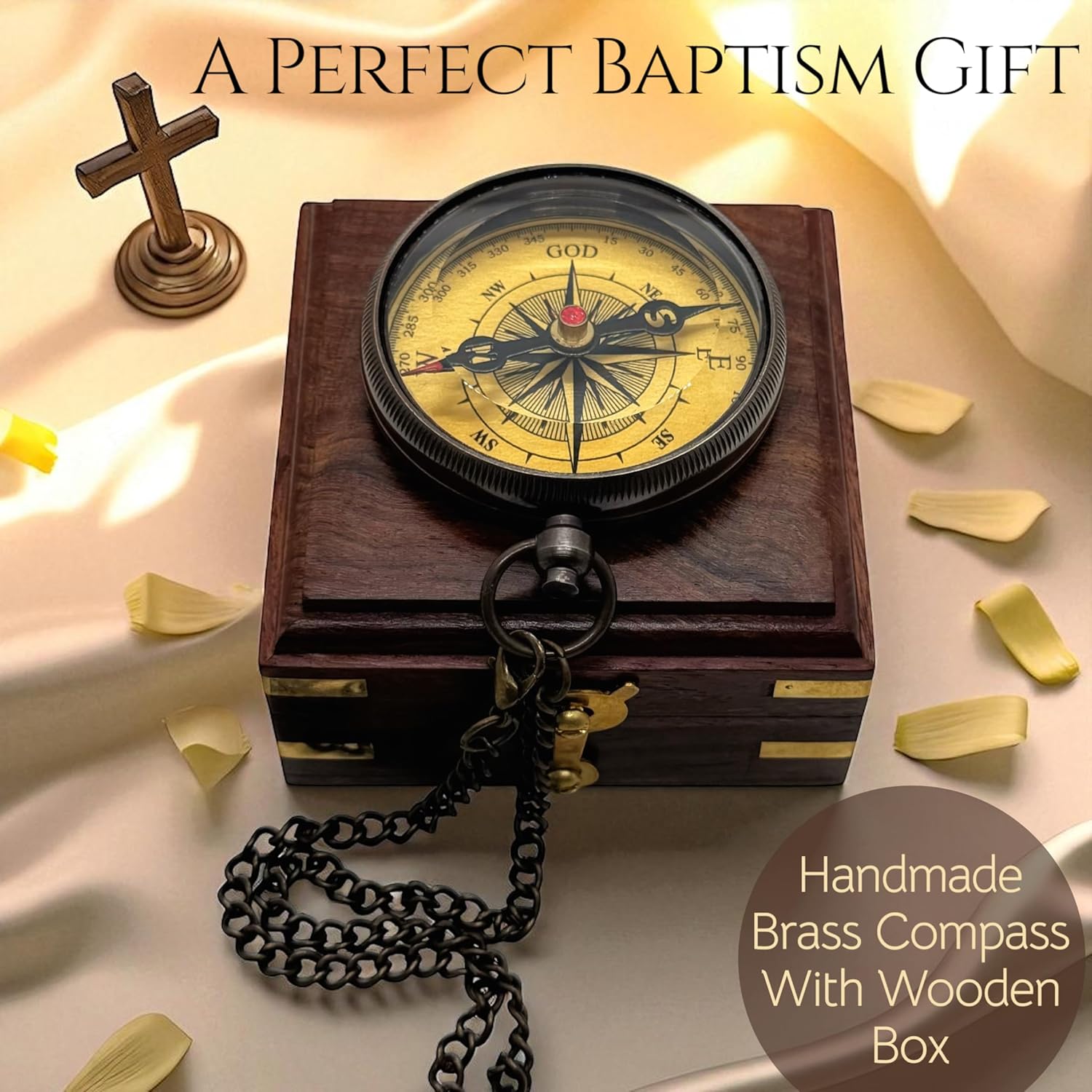 Trust Lord Compass – Religious Brass Compass Gift with Bible Proverb Engraved – Christian Inspirational Gift for Men, Faith-Based Graduation, Birthday, Gift for Son, Holy Gift - Image 6