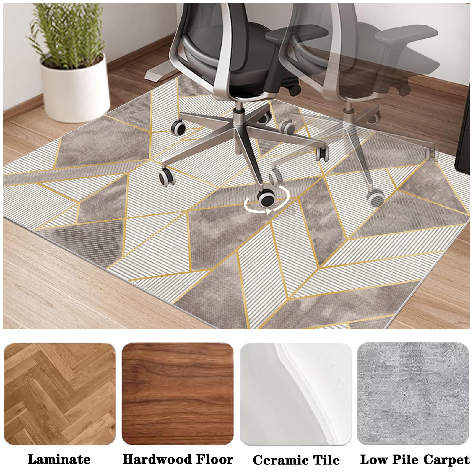 Alfombrilla protectora para silla de escritorio, 60 x 70 cm, alfombrilla de tela para juegos de oficina, alfombrilla para suelos duros, alfombrilla para silla de alfombra y parquet, alfombrilla