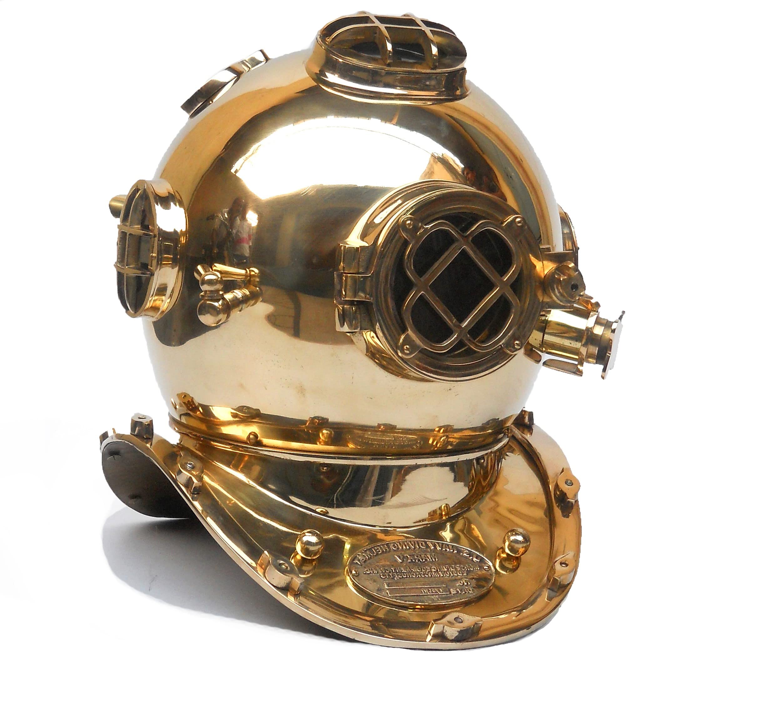 Nagina International Nautical Divers Helmet Maritime Mark V Deep Diving Solid Brass Helmet