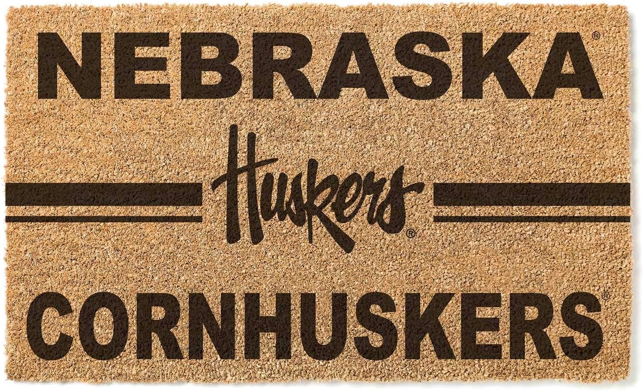 KH Sports Fan Nebraska Cornhuskers Logo Team Coir Doormat, Multi (1063100354)