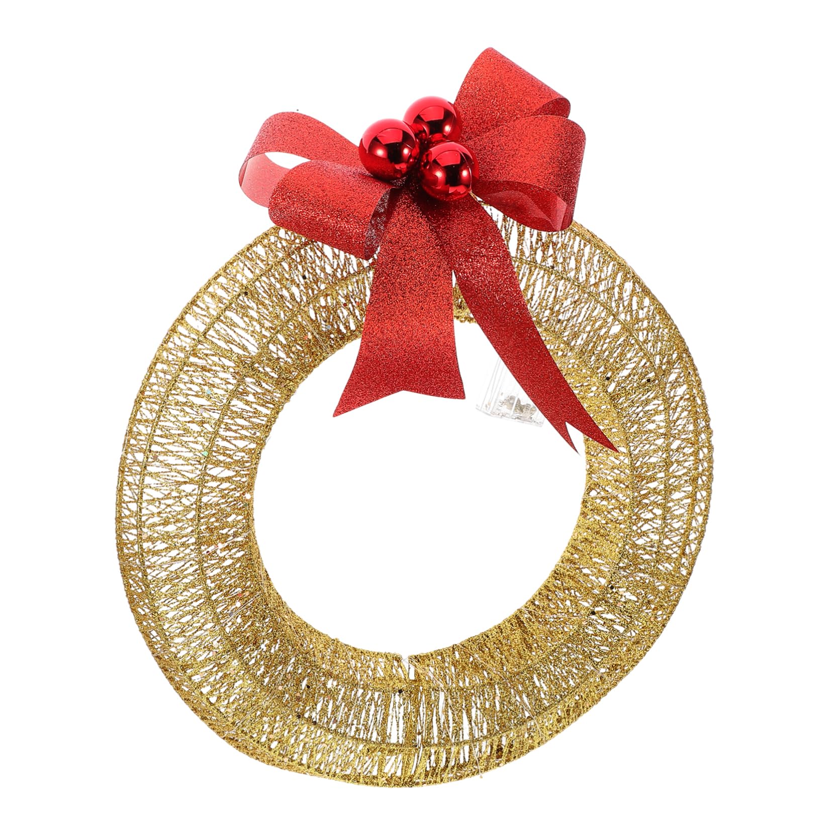 Festlicher Weihnachtskranz 40cm Metall Mit Led Beleuchtung Warmweiß Weihnachts Türdekoration Außen Innen Beleuchteter Türkranz Mit Goldener Schleife