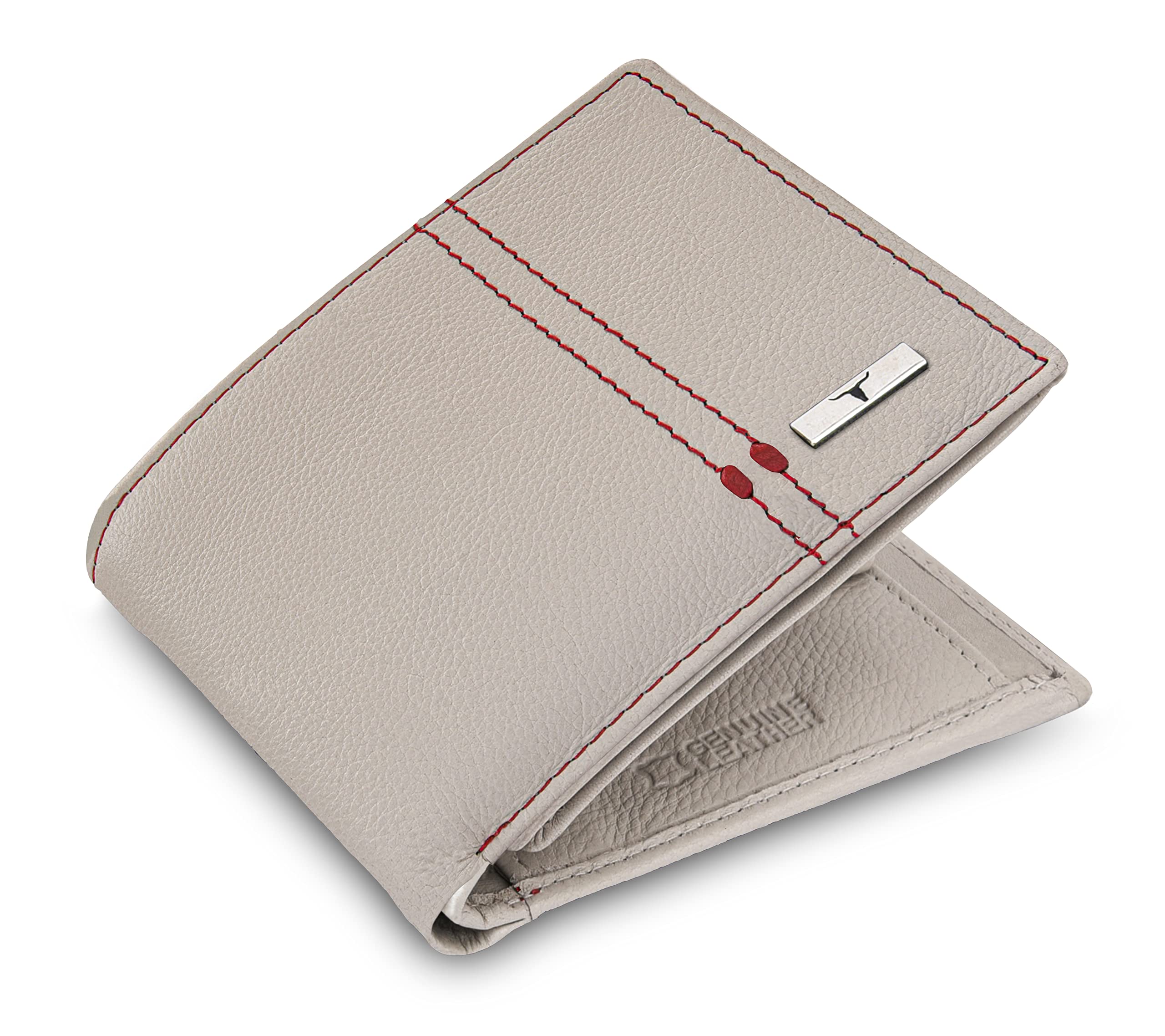 URBAN FOREST Liam Sand/Red Leather Wallet for Men