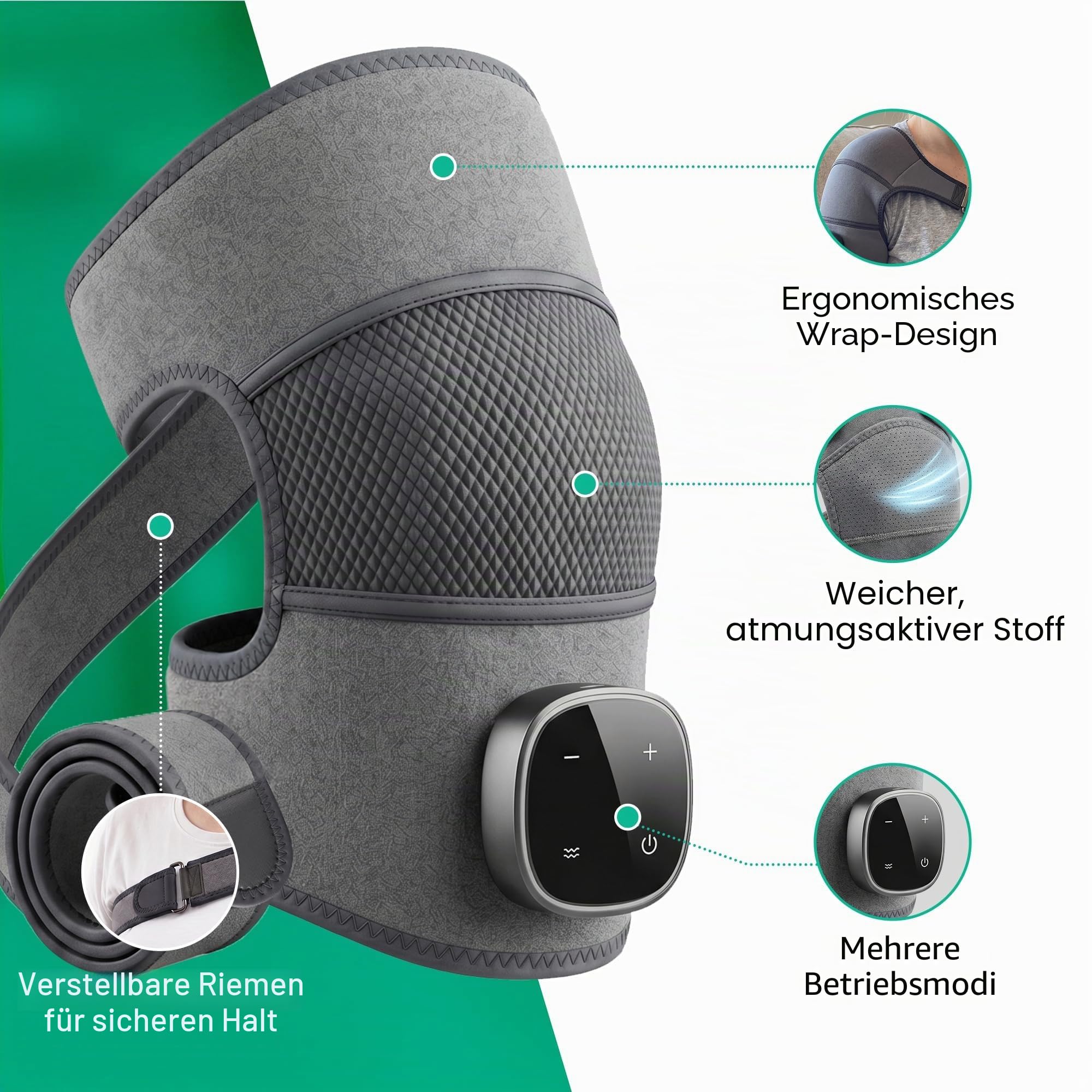 Theratex 3-in-1 Massagegerät, Relevo 3-in-1 Schultermassager, Relivera, Hewelth Triple Method Schulter-Massagegerät, Schultermassagegerät mit 5 Wärme & 3 Vibrationsmodi,Touchscreen-Steuerung