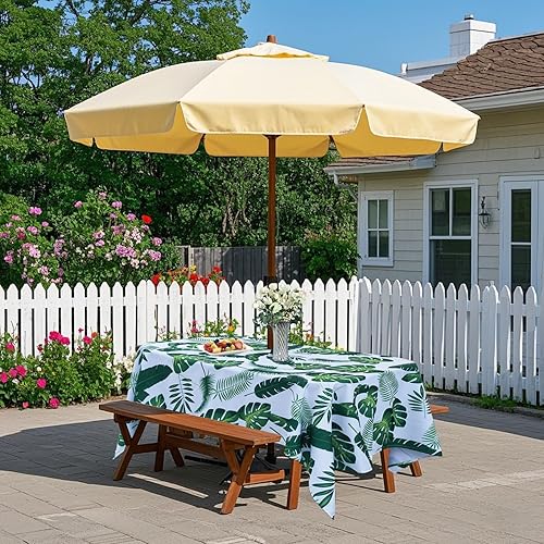 Miniatura 5 de Poise3EHome - Mantel impermeable antiderrames para exteriores e interiores, para camping, picnic, té de la tarde, asados, flores, Poliéster, Hoja de