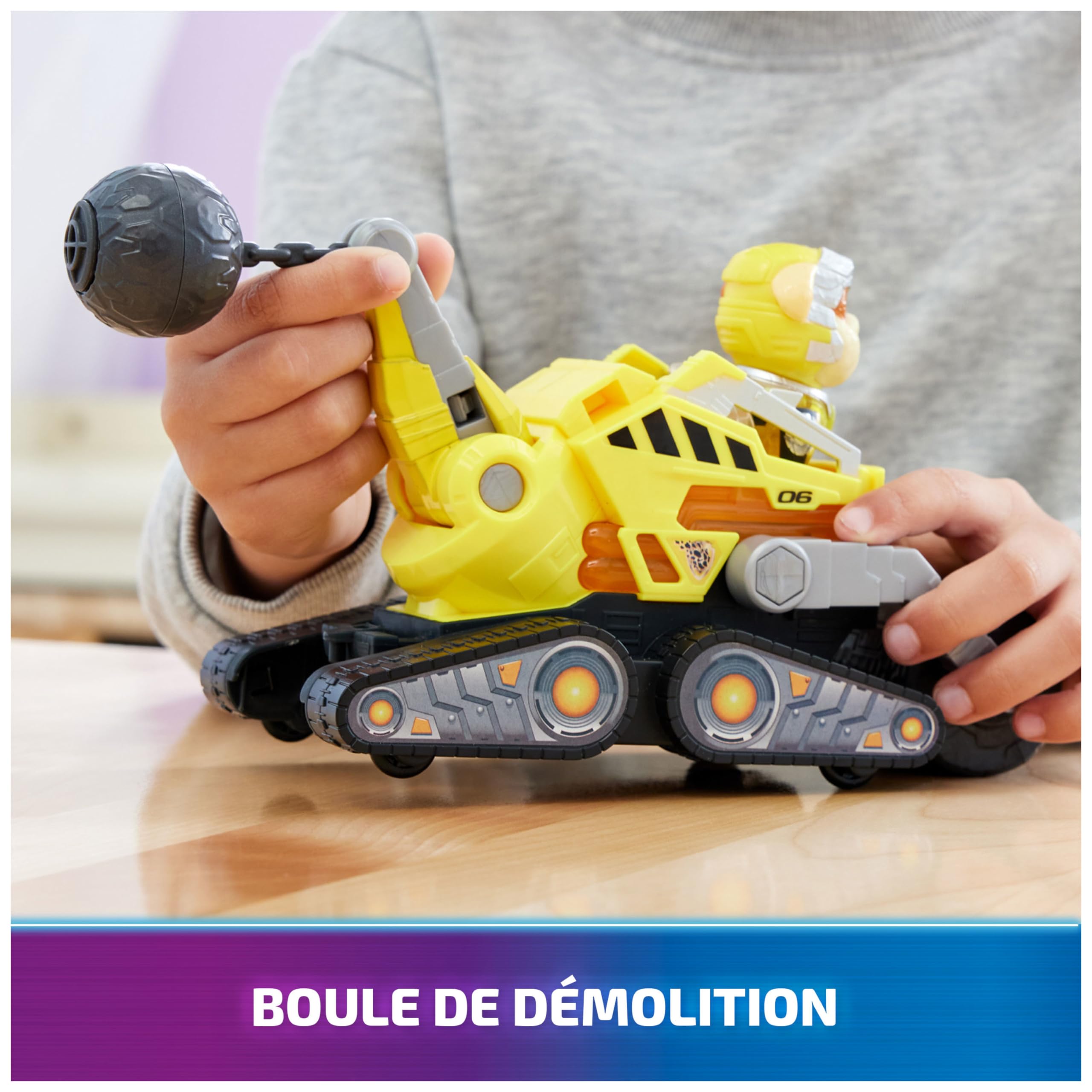 Paw Patrol - Pat Patrouille - Véhicule + Figurine Ruben du Film - Voiture Figurine À Collectionner - Sons Lumières - Pat Patrouille Jouet - Voiture pour Enfant 3 Ans et +