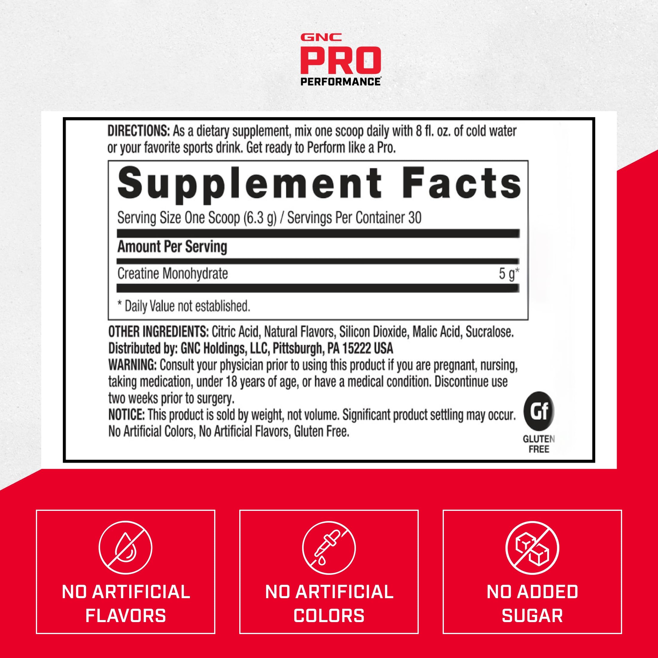 GNC Pro Performance Micronized Creatine, Tropical Punch, 30 Servings — Amazon image 6