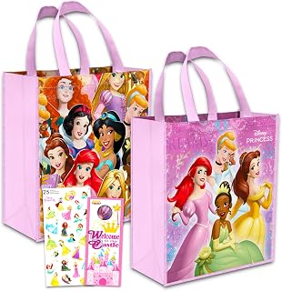 Disney Princess Reusable Tote Grocery Bag Pack ~ 2 Pack of Princess Reusable Tote Bag for Groceries and Gifts Princess Totes