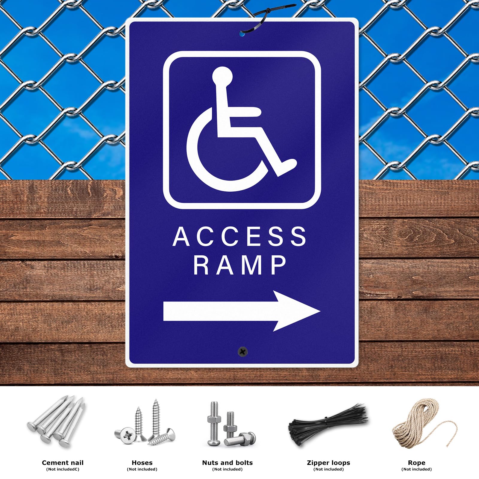 Snapklik.com : Handicap Access Ramp Sign 8 X 12 Inch Aluminum ...