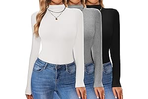 Ekouaer Turtleneck Shirts Women