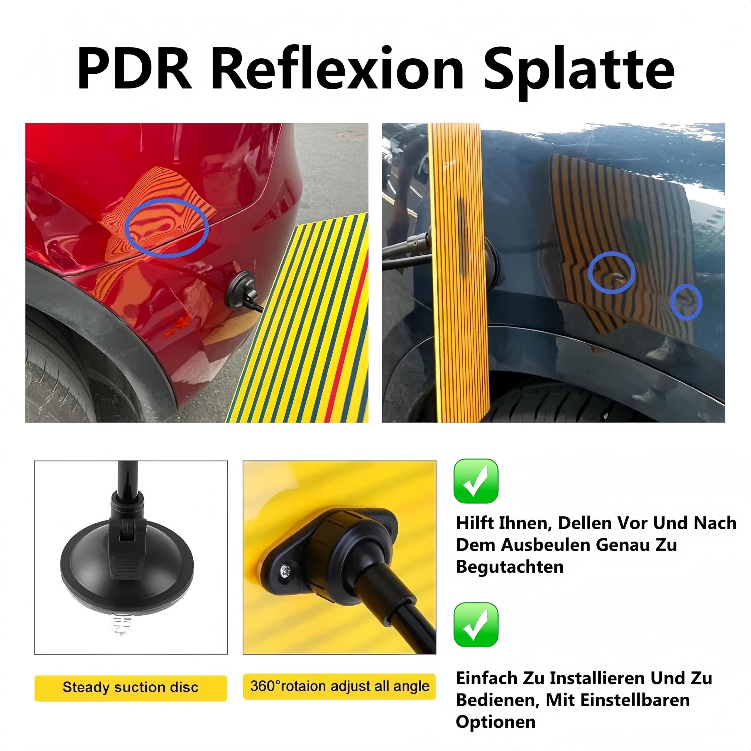 Super PDR Ausbeulwerkzeug Set – Lackschadenfreie Dellenreparatur mit Gleithammer, Dent Lifter & Linienbrett – Dent Repair Kit für Auto, Hagelschäden & Parkdellen