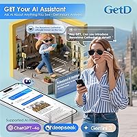 Vista 6 de GetD Lentes inteligentes de aviador para hombres y mujeres, traducción AI con ChatGPT para 145 idiomas, lentes de sol polarizados con Bluetooth