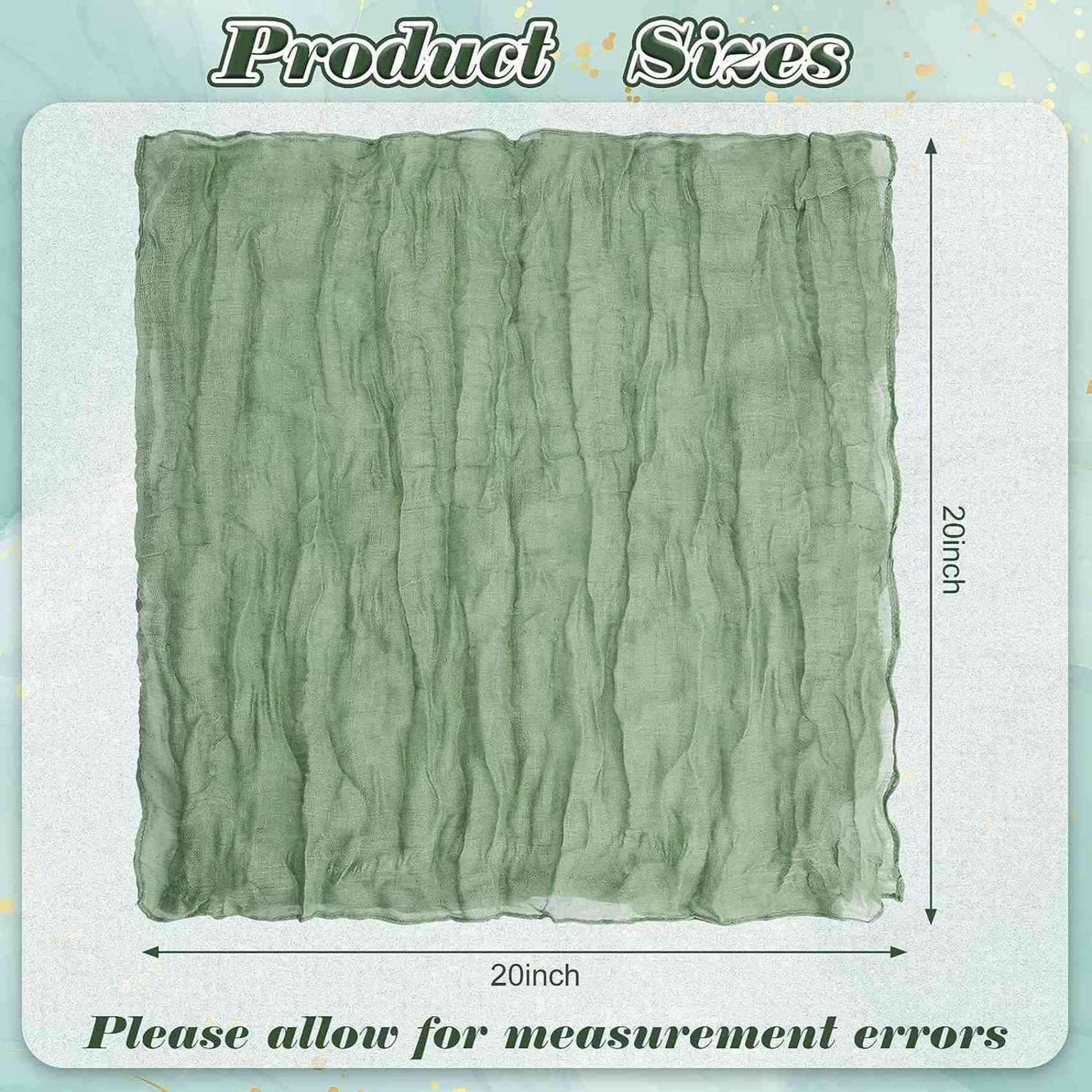 Servilletas de Servilletas de Cena Arrugadas Servilletas de Mesa Servilletas Decorativas de Tela (Verde, 72 Paquetes)