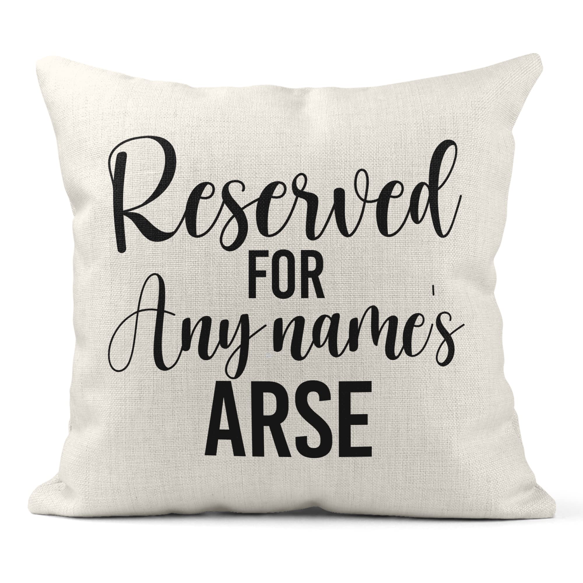 Media Replication Print Maniacs Personalised Cushion Pillow Birthdays Christmas His Her Funny Novelty Canvas Reserved For Any Name Arse (With Insert/Stuffing)