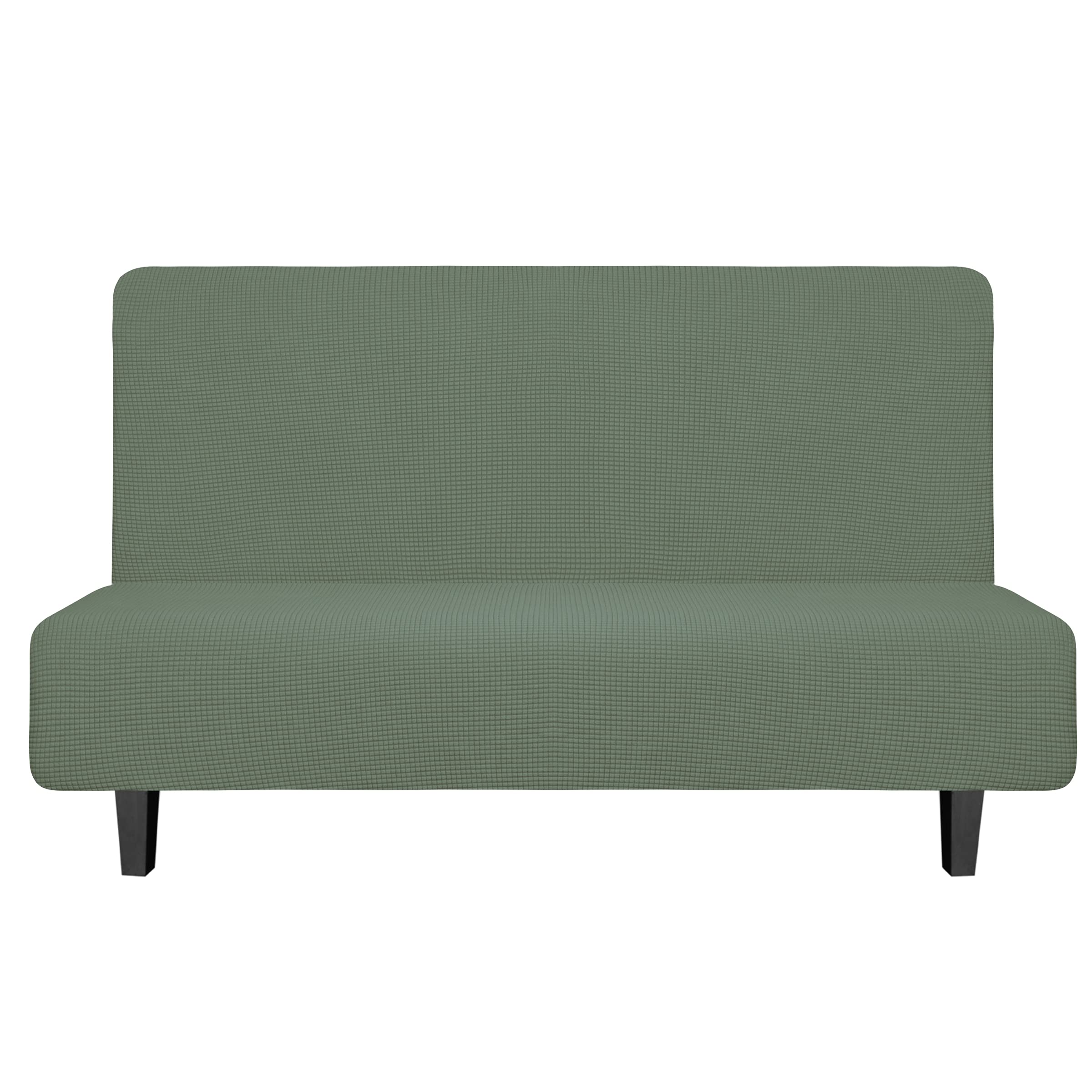 Easy-Going Stretch Medium Futon Slipcover Armless Futon Cover Greyish Green
