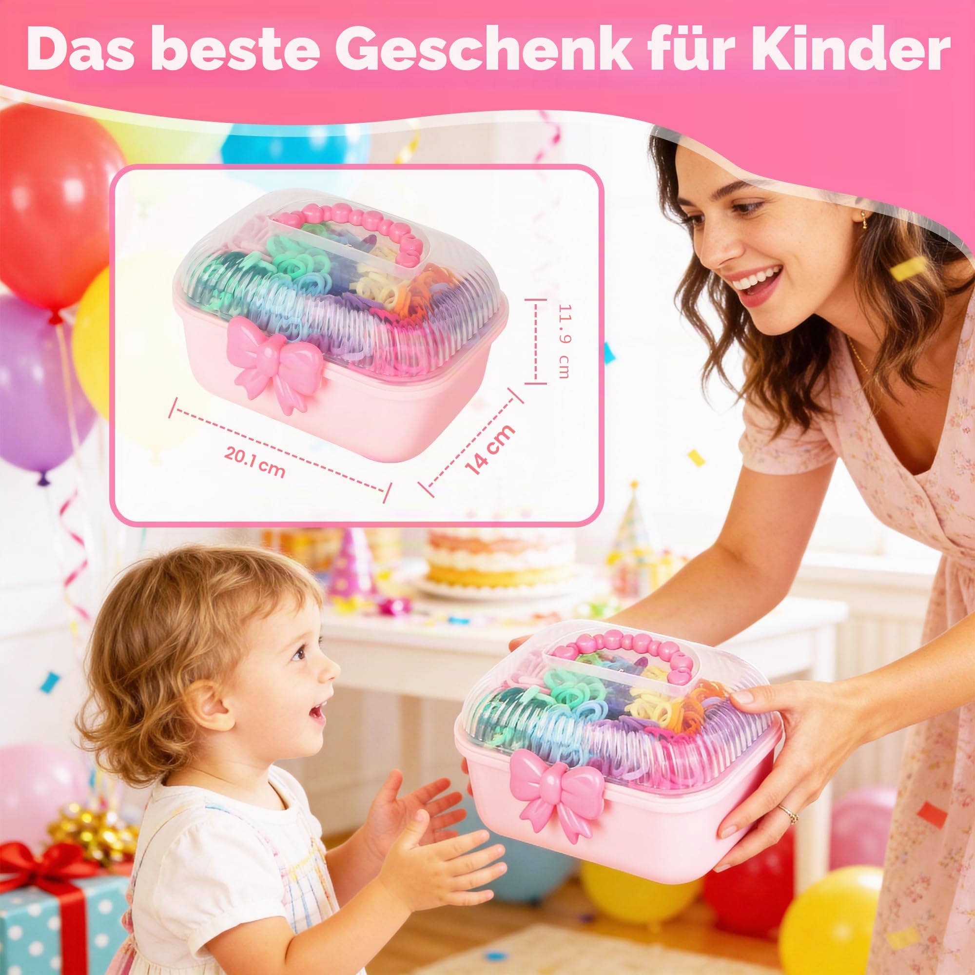 LIAILA Loom Bänder Set für Kinder 1000pcs 2026 Upgraded Soft Loom Bänder Haargummis Mädchen Armbänder selber machen mit Zubehör Bastelset Kinder ab 6 Jahre, Mädchen Geschenke 6 7 8 9 Jahre