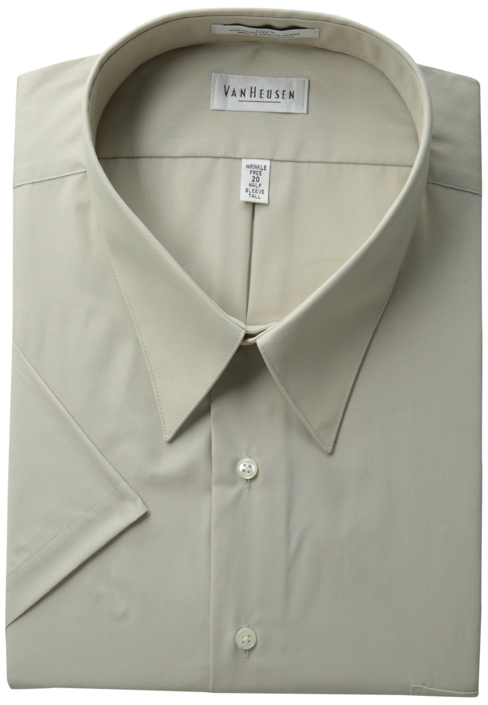 Van Heusen Men's Tall Wrinkle Free Poplin Short Sleeve Shirt