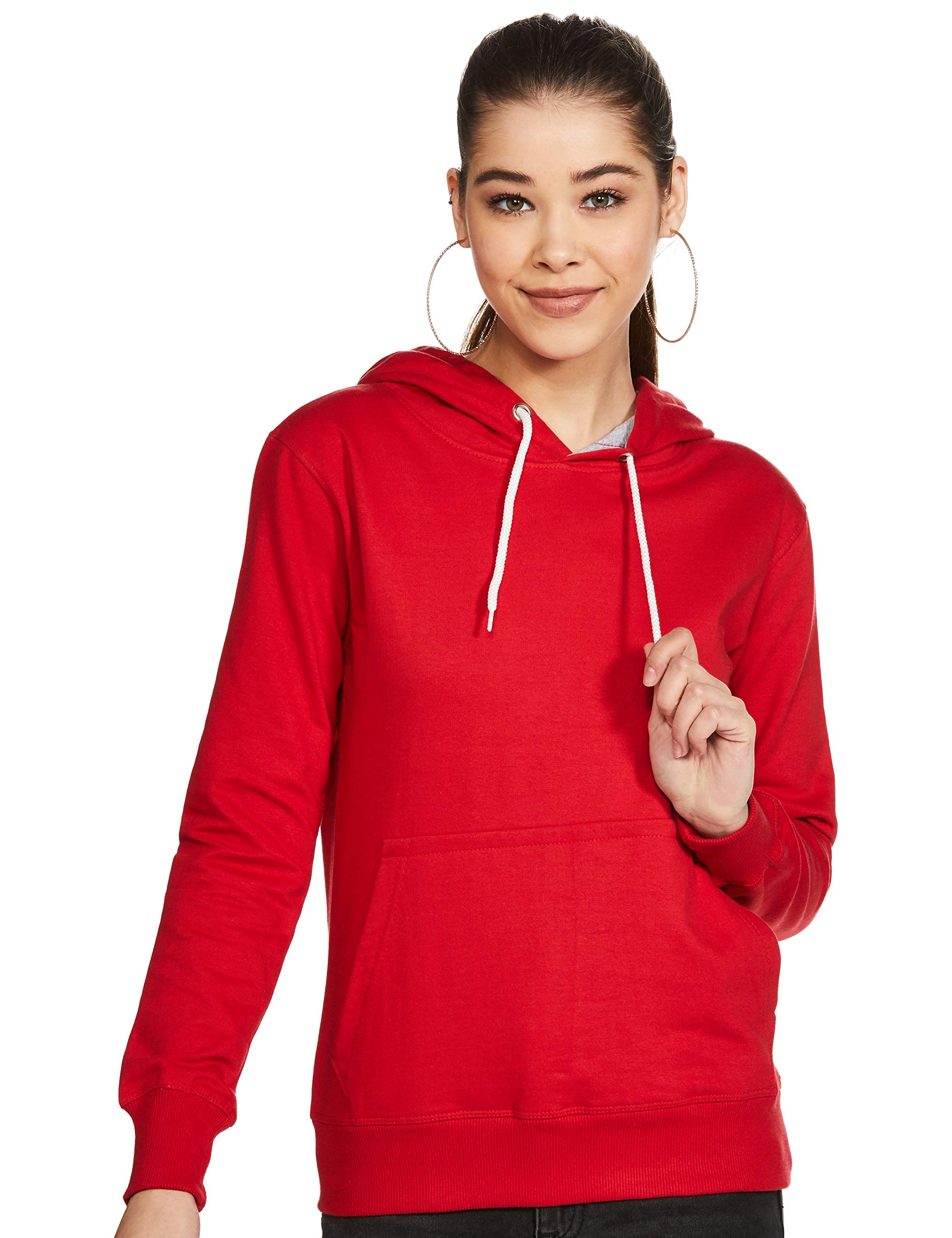 T2FWomen's Cotton Hooded Neck Sweatshirt
