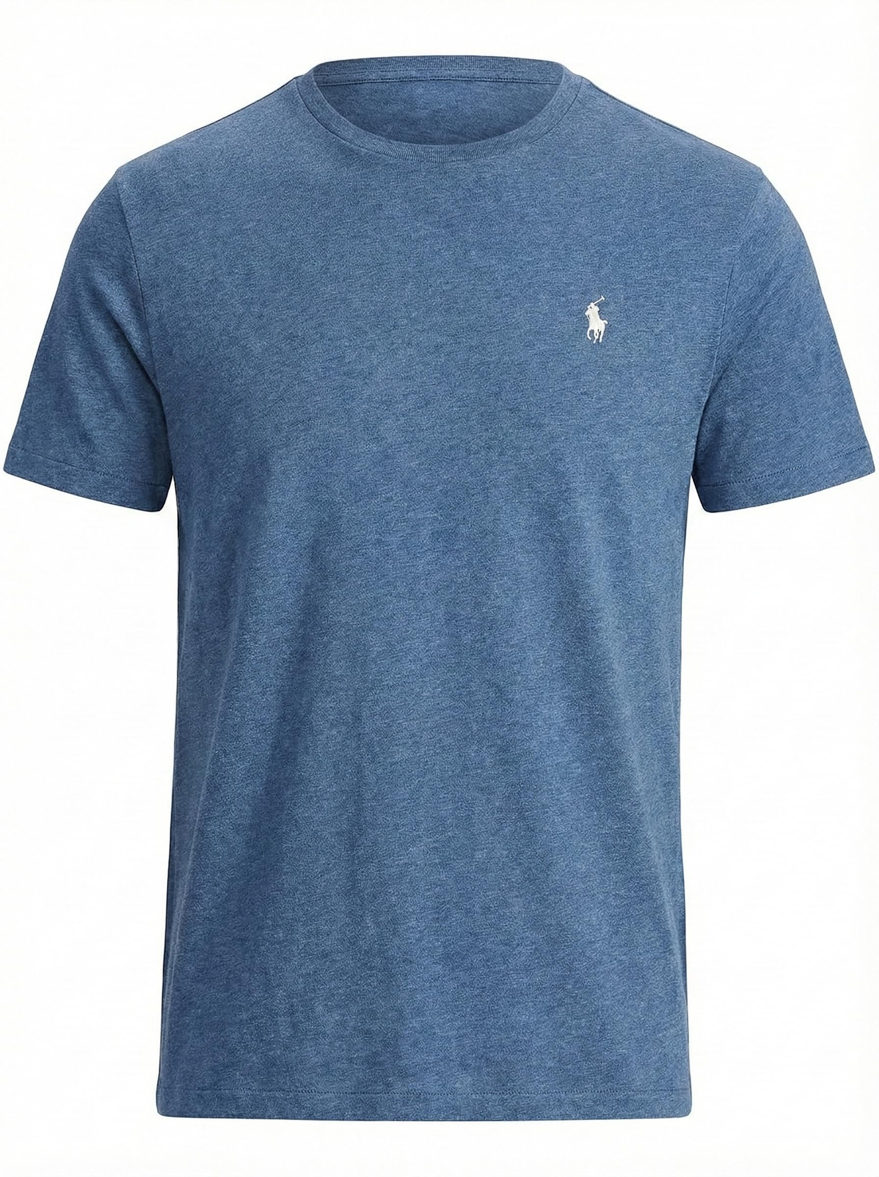 POLO RALPH LAUREN Men's Pony Logo Crew Neck T-Shirt (XX-Large, Blue Heather (White))