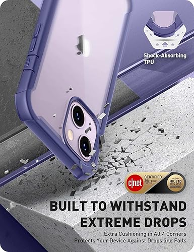 Miniatura 4 de i-Blason Ares Series - Funda para iPhone 1413 de 6.1 pulgadas, protección resistente con protector de pantalla integrado, color malva