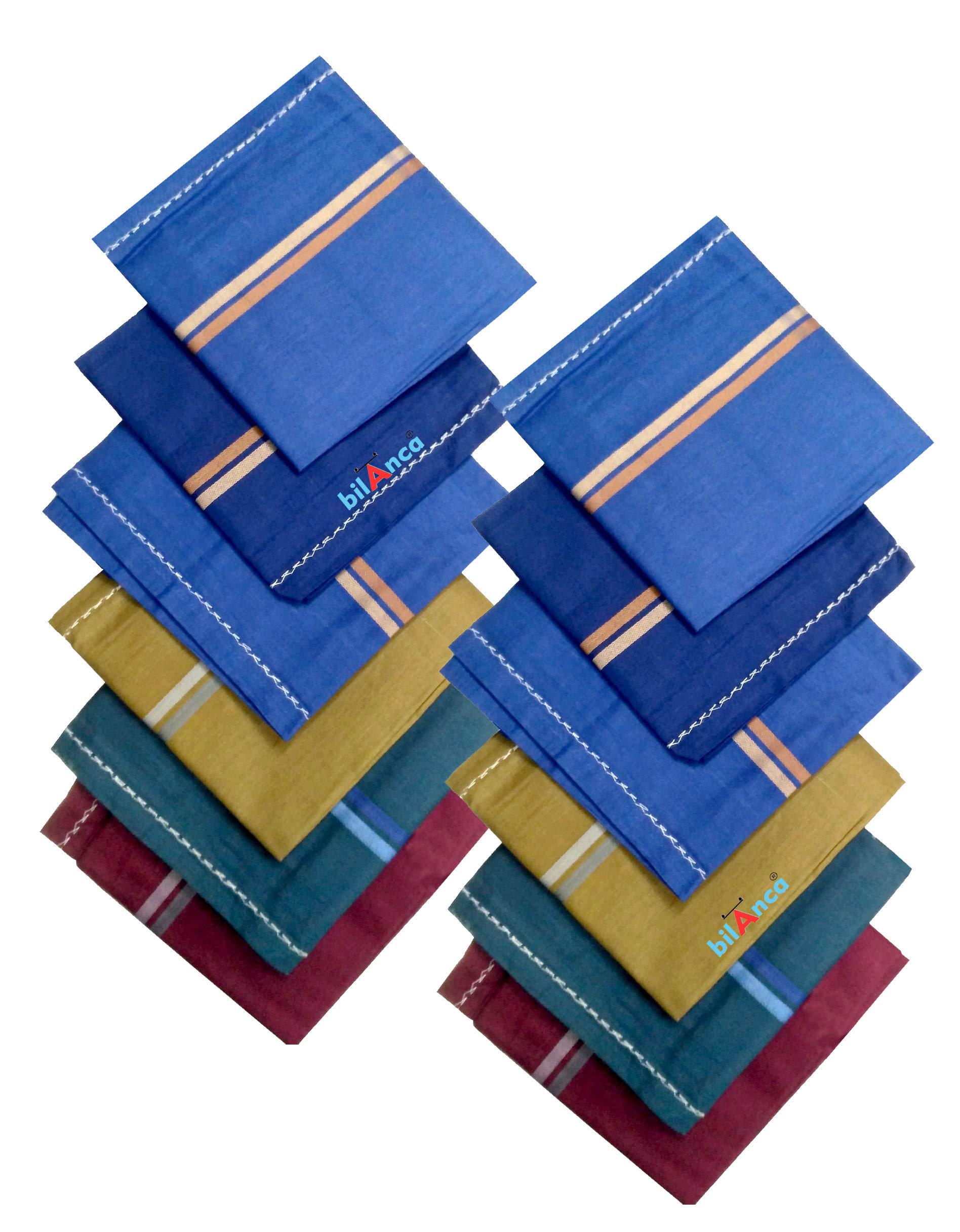 bilAncaSoft Men Pure 100% Cotton Handkerchief Hand Face Towel Women Kids Hankies For Summer Season