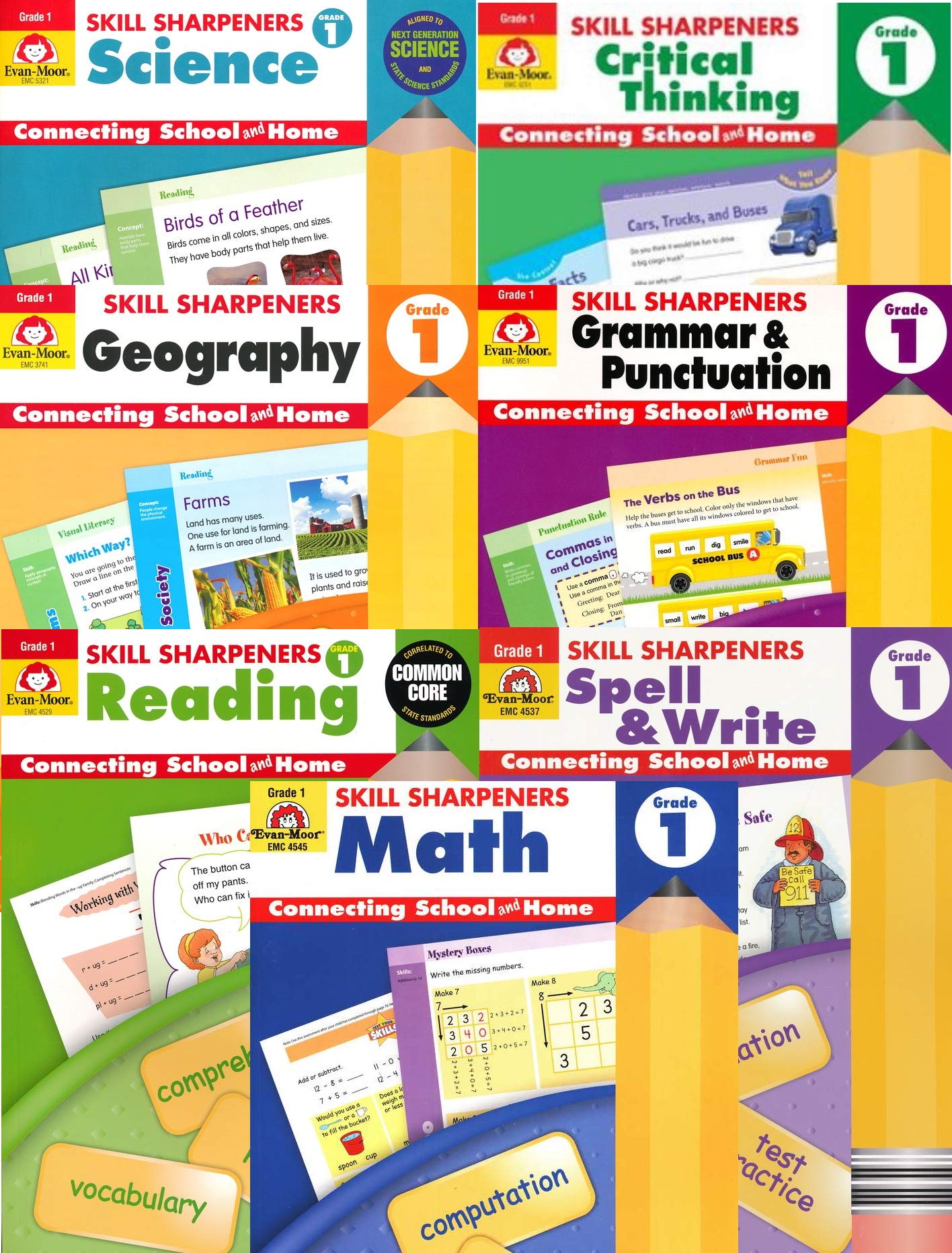 Evan-Moor Skill Sharpeners Grade 1 7冊セット Evan-Moor | Educational Resources, E-books & Workbooks for