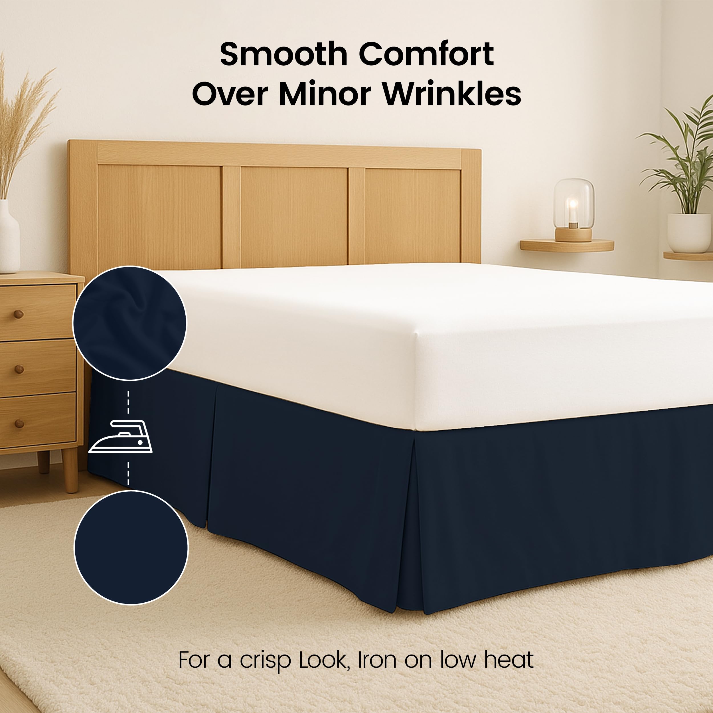 Utopia Bedding Falda de Cama Individual – Suave Volantes Plisados cuádruples – Fácil Ajuste con caída a Medida de 16 Pulgadas – Calidad de Hotel, Resistente al Encogimiento y a la decoloración