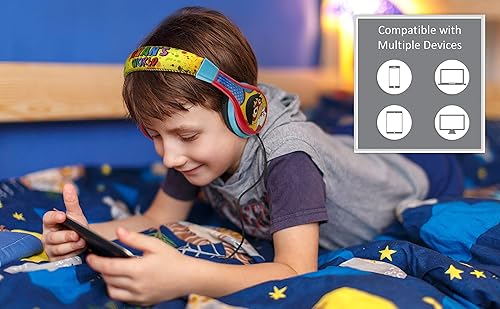 Miniatura 3 de Ryans World - Auriculares para niños, diadema ajustable, sonido estéreo, conector de 0.138 in, auriculares con cable para niños, sin enredos,