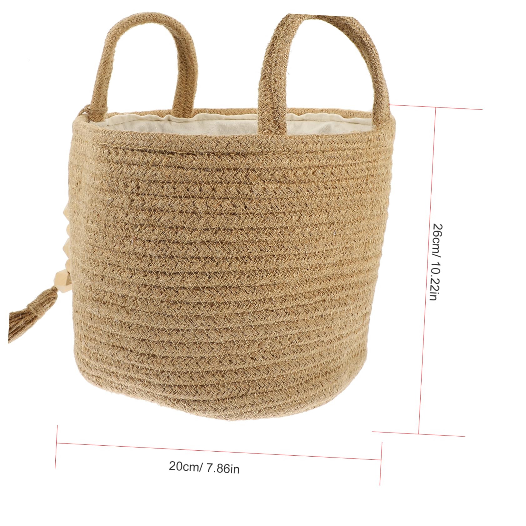 KOMBIUDA Cesta De Almacenamiento Tejida De Cuerda De Forro De Yute Organizador Multifuncional Para Ropa Sucia y Decoración Del Para Dormitorios y Lavaderos