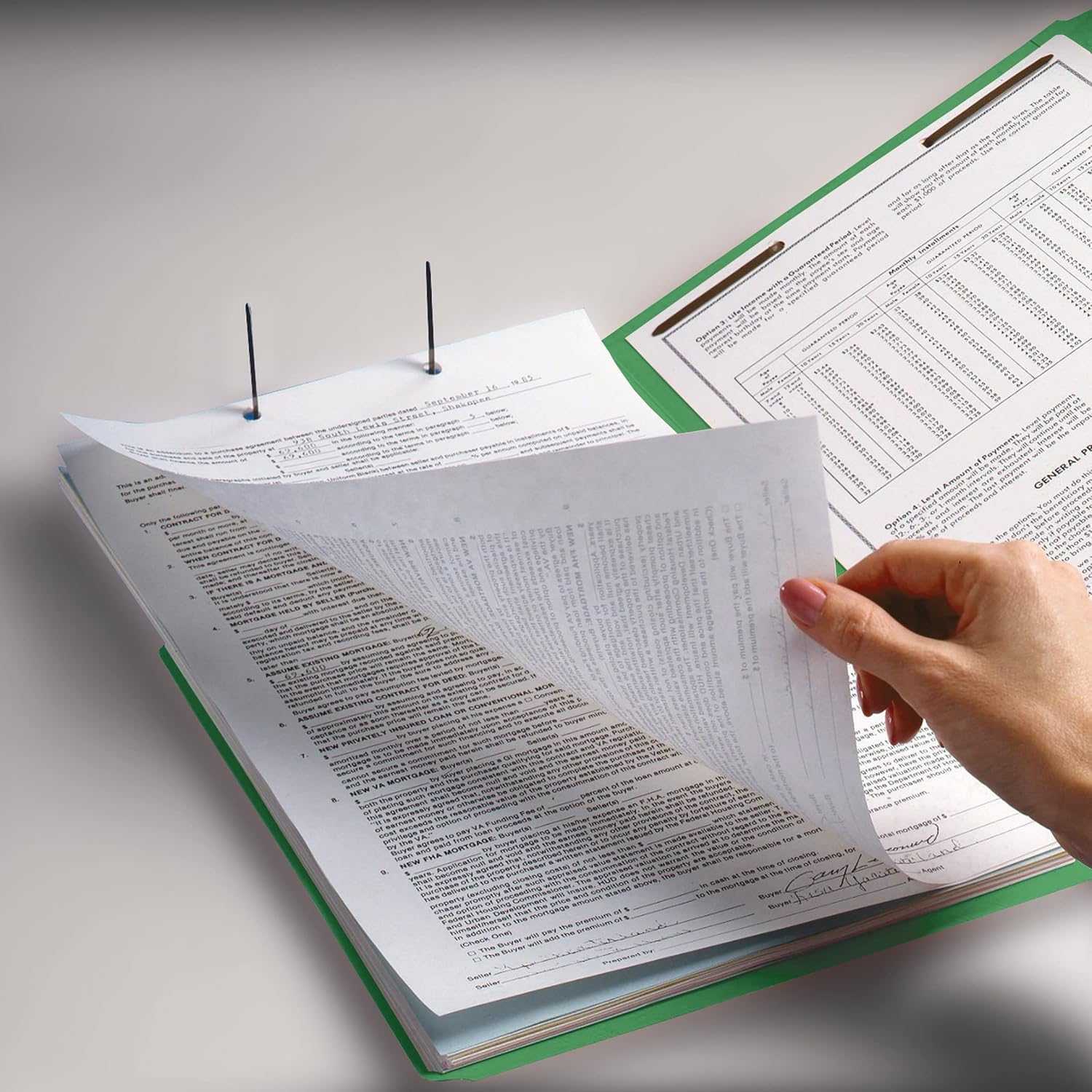 Smead Fastener File Folder, 2 Fasteners, Reinforced 1/3-Cut Tab, Letter Size, Green, 50 per Box (12140) : Colored File Folders : Office Products