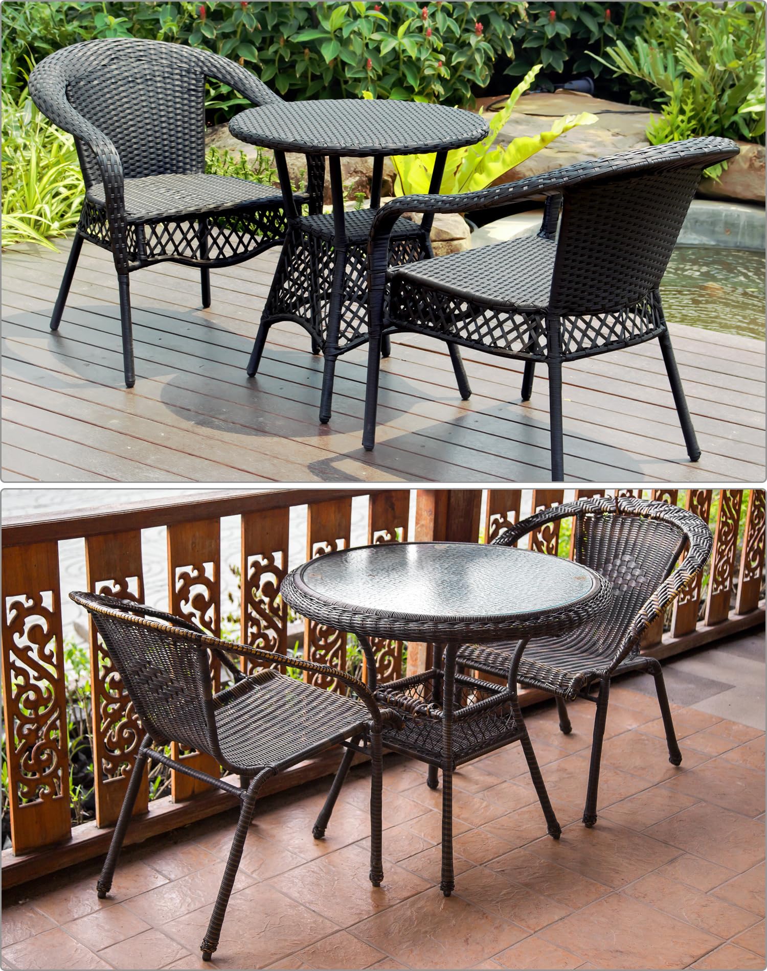 QWORK® PE Rattan, Materiale di Riparazione in Rattan Intrecciato in plastica, Nero, Resistente agli Agenti atmosferici, per Lavoro a Maglia e riparazioni, 0.5 kg