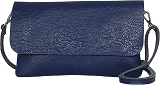 GLX11 - Borsa a tracolla da donna, in vera pelle, con tracolla rimovibile e regolabile, adatta per cellulari e tablet fino a 7 pollici,